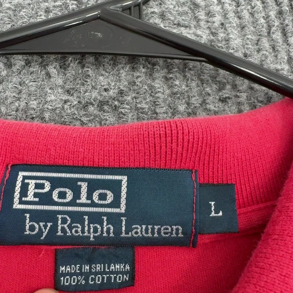 Polo Ralph Lauren Polo Shirt Mens L Red Cotton Short Sleeve Classic Preppy